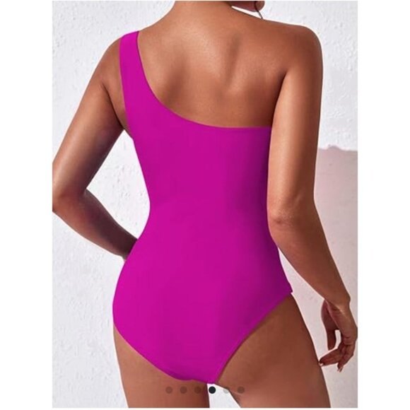 Beilon Womens One Piece Swimsuit Tummy Control Asymmetrical Cutout Size XL - Picture 2 of 9